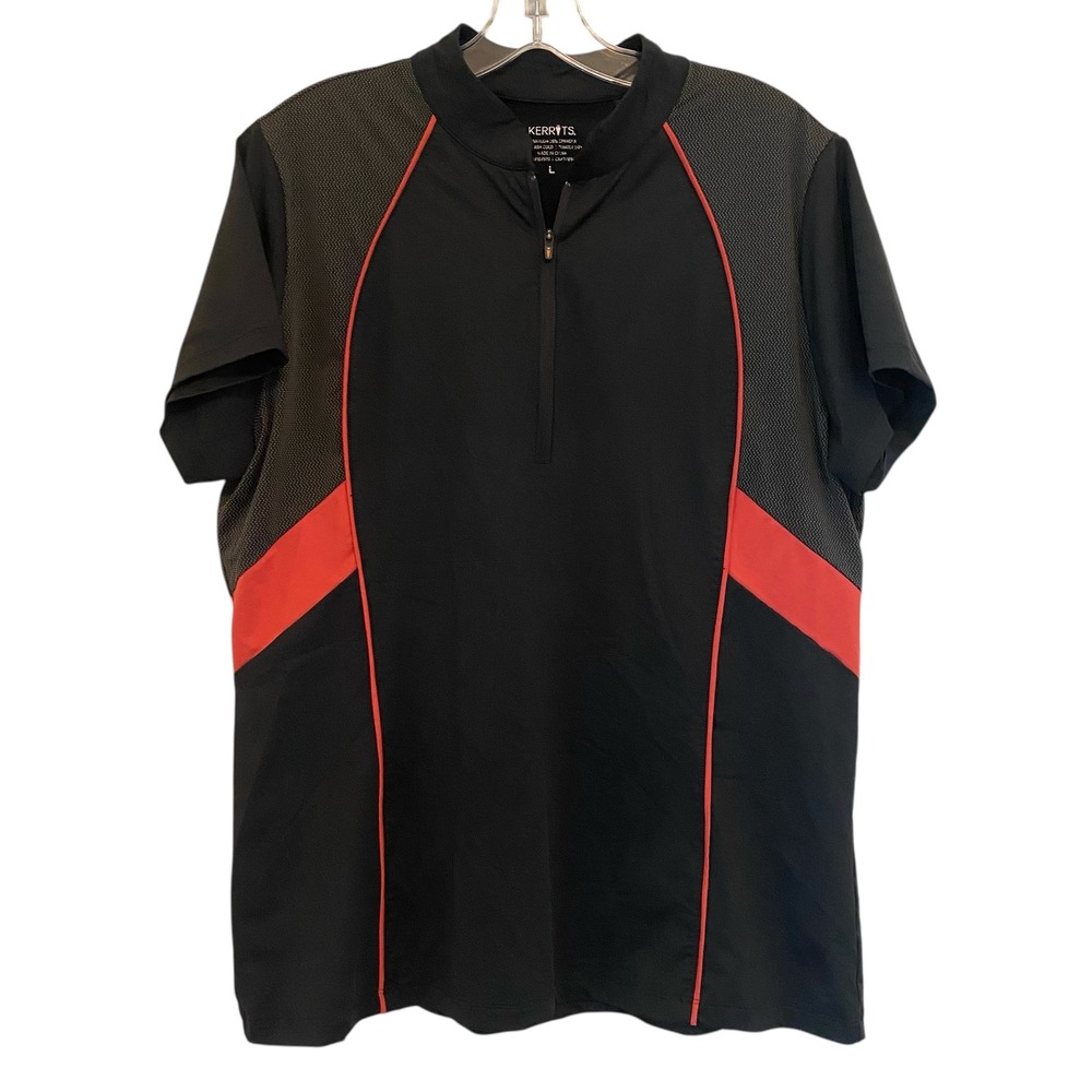 Kerrits Black & Red Short Sleeve Riding Polo